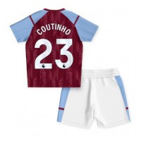 Aston Villa Philippe Coutinho #23 Fotballklær Hjemmedraktsett Barn 2023-24 Kortermet (+ korte bukser)